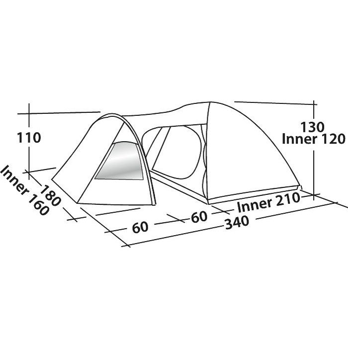Палатка 3-местная EASY CAMP Blazar 300 Rustic Green (120384)