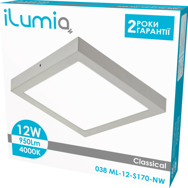 Світильник ILUMIA 038 ML-12-S170-NW 12W 4000K