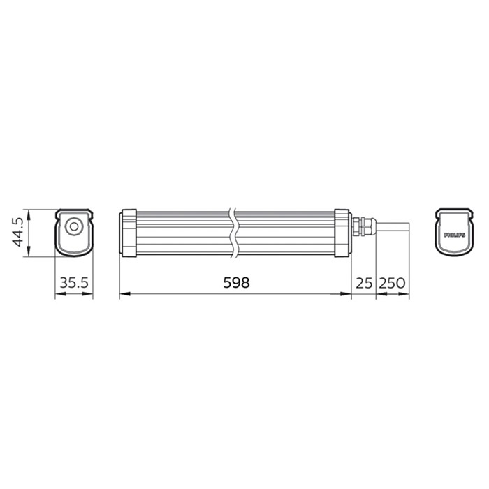 Ллінійний світильник PHILIPS WT035C LED15/NW PSU GC CFW L600 15W 4000K (911401735812)