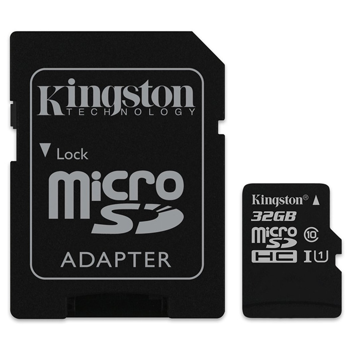 Карта памяти KINGSTON microSDHC 32GB UHS-I Class 10 + SD-adapter (SDC10G2/32GB)