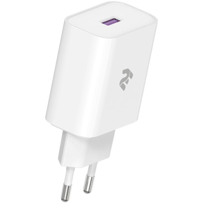 Зарядное устройство 2E Wall Charger 1xUSB-A, QC3.0, 18W White (2E-WC1USB18W-W)