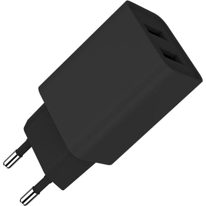 Зарядное устройство COLORWAY 2xUSB-A, 2.1A, 10W Black (CW-CHS015-BK)