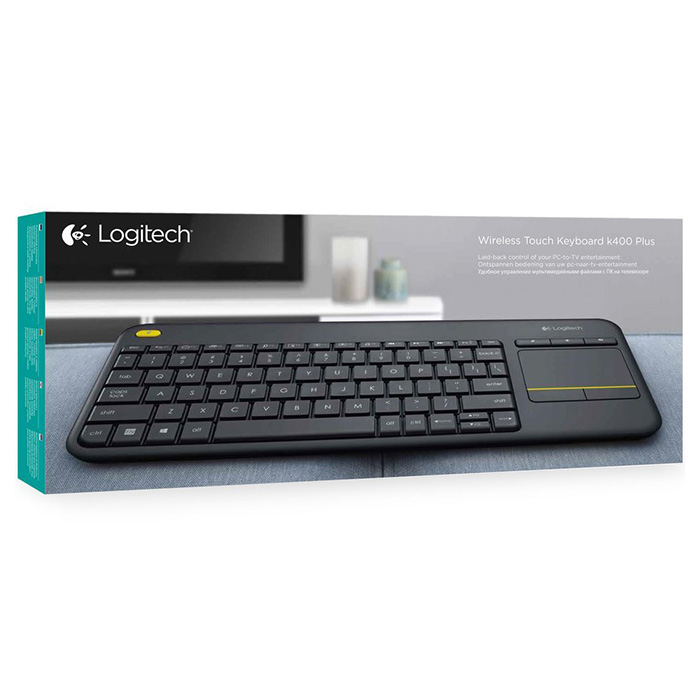 Клавиатура беспроводная LOGITECH K400 Plus Wireless Touch RU Black (920-007147)
