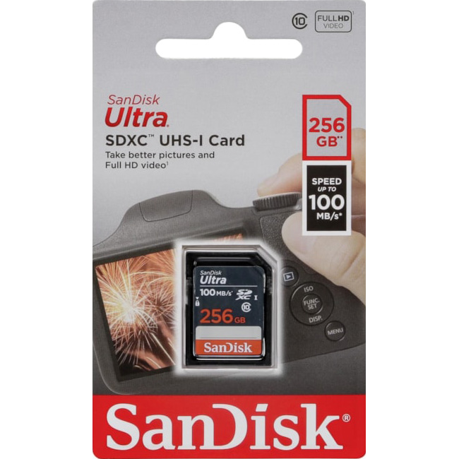 Карта памяти SANDISK SDXC Ultra 256GB UHS-I Class 10 (SDSDUNR-256G-GN3IN)