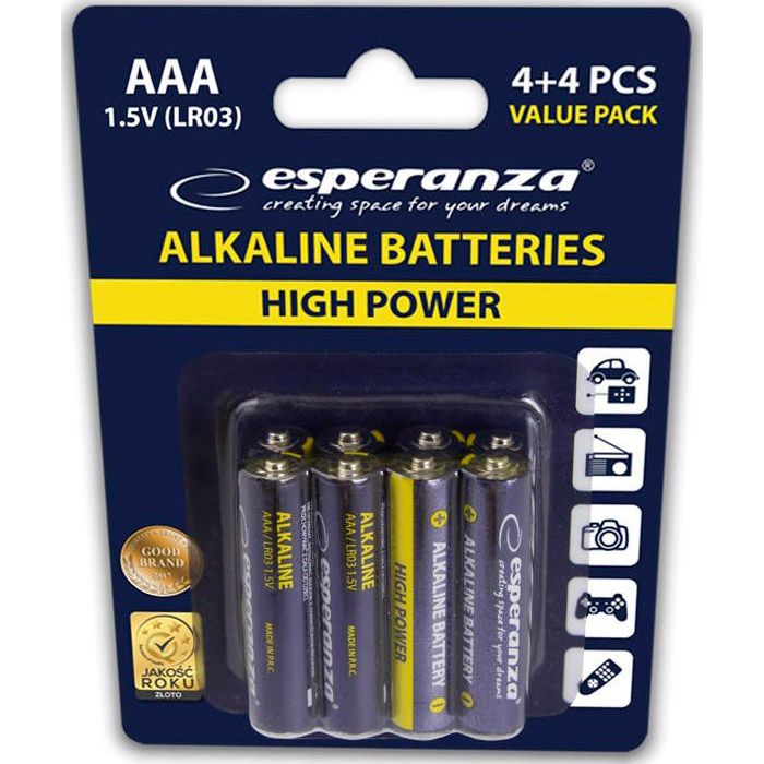 Батарейка ESPERANZA High Power AAA 8шт/уп (EZB104)