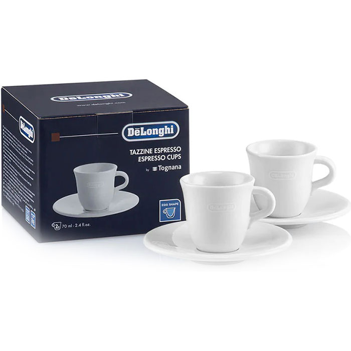 Набір чашок з блюдцями DELONGHI Ceramic Espresso 2x70мл (DLSC308)