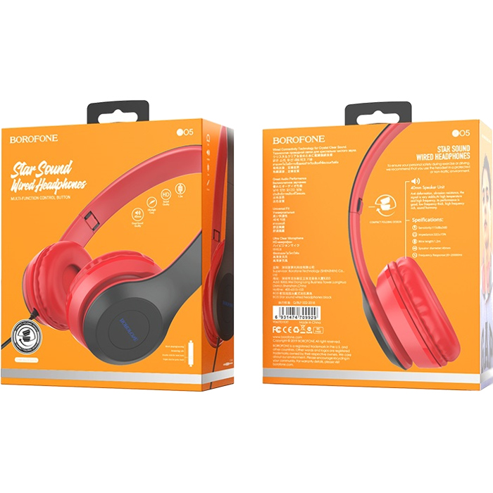 Наушники BOROFONE BO5 Star Sound Red