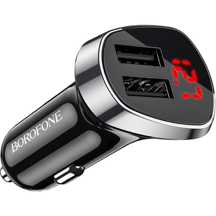 Автомобільний зарядний пристрій BOROFONE BZ15 Auspicious 2xUSB-A, 2.4A Black