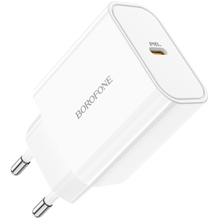 Зарядное устройство BOROFONE BA57A Easy Speed 1xUSB-C, PD2.0, 20W White