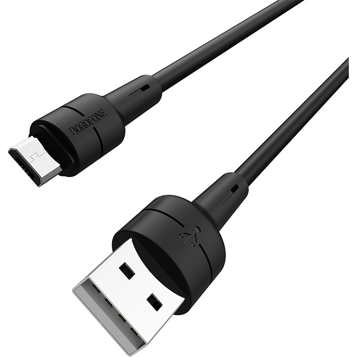 Кабель BOROFONE BX30 Silicone Charging Data Cable for Micro-USB 1м Black
