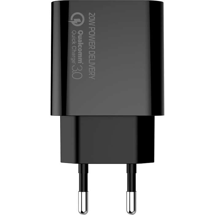 Зарядное устройство COLORWAY 1xUSB-C, 1xUSB-A, PD2.0, QC3.0, 20W Black (CW-CHS025QPD-BK)
