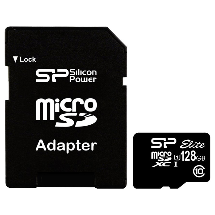 Карта памяти SILICON POWER microSDXC Elite Colorful 128GB UHS-I Class 10 + SD-adapter (SP128GBSTXBU1V10SP)