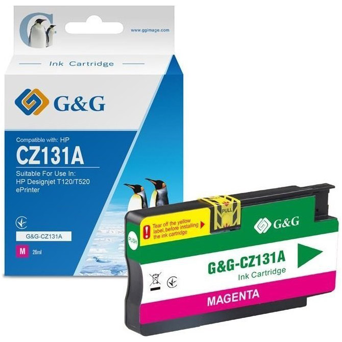 Картридж G&G для HP DesignJet T120/T520 ePrinter Magenta (G&G-CZ131A)