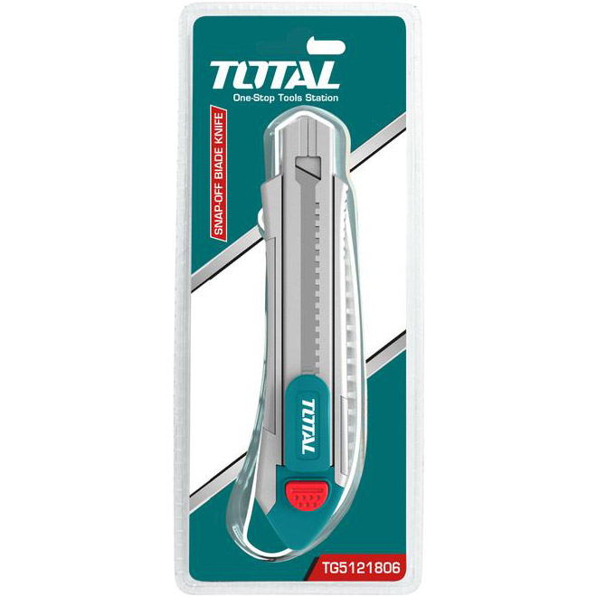 Монтажний ніж з висувним лезом TOTAL 18мм (TG5121806)