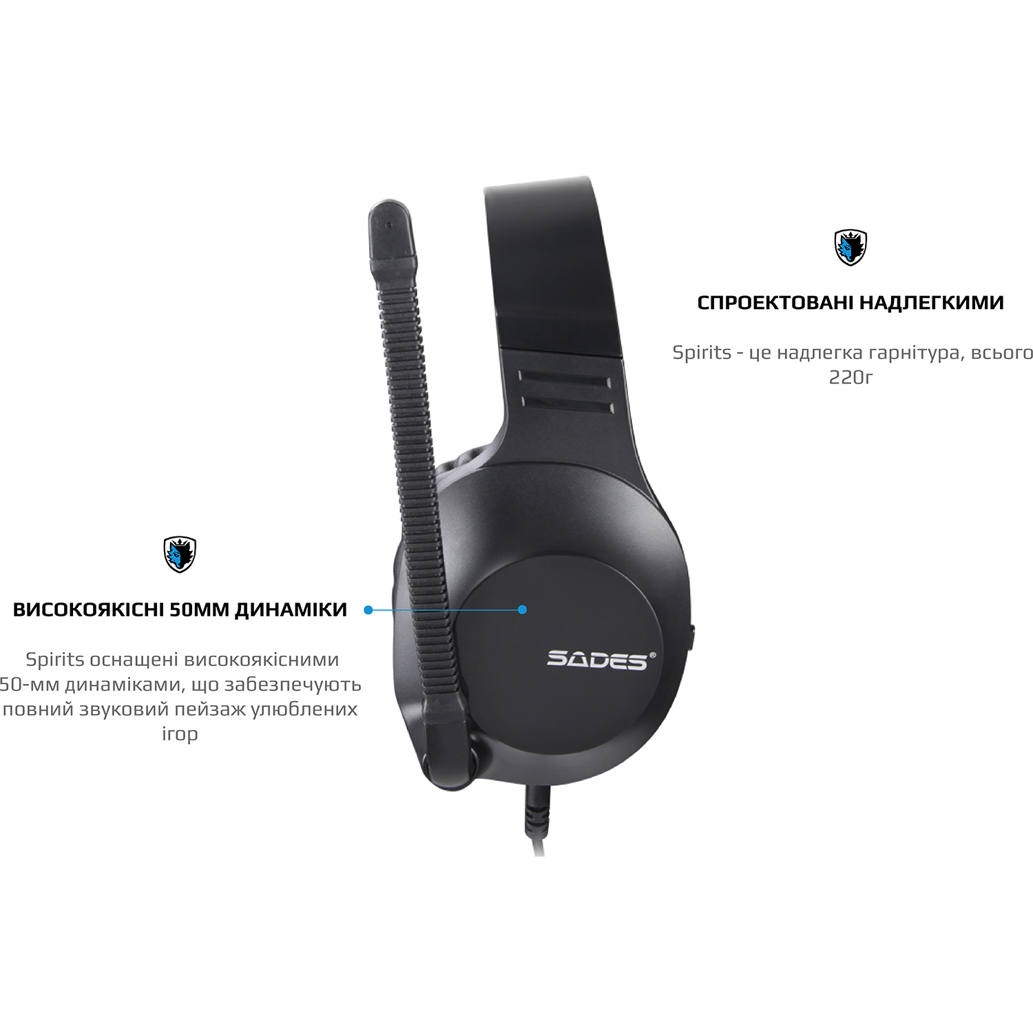 Наушники геймерские SADES SA-721 Spirits Black