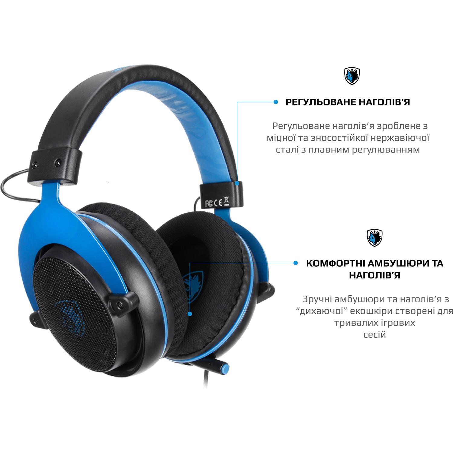 Навушники геймерскі SADES SA-723 Mpower Blue/Black