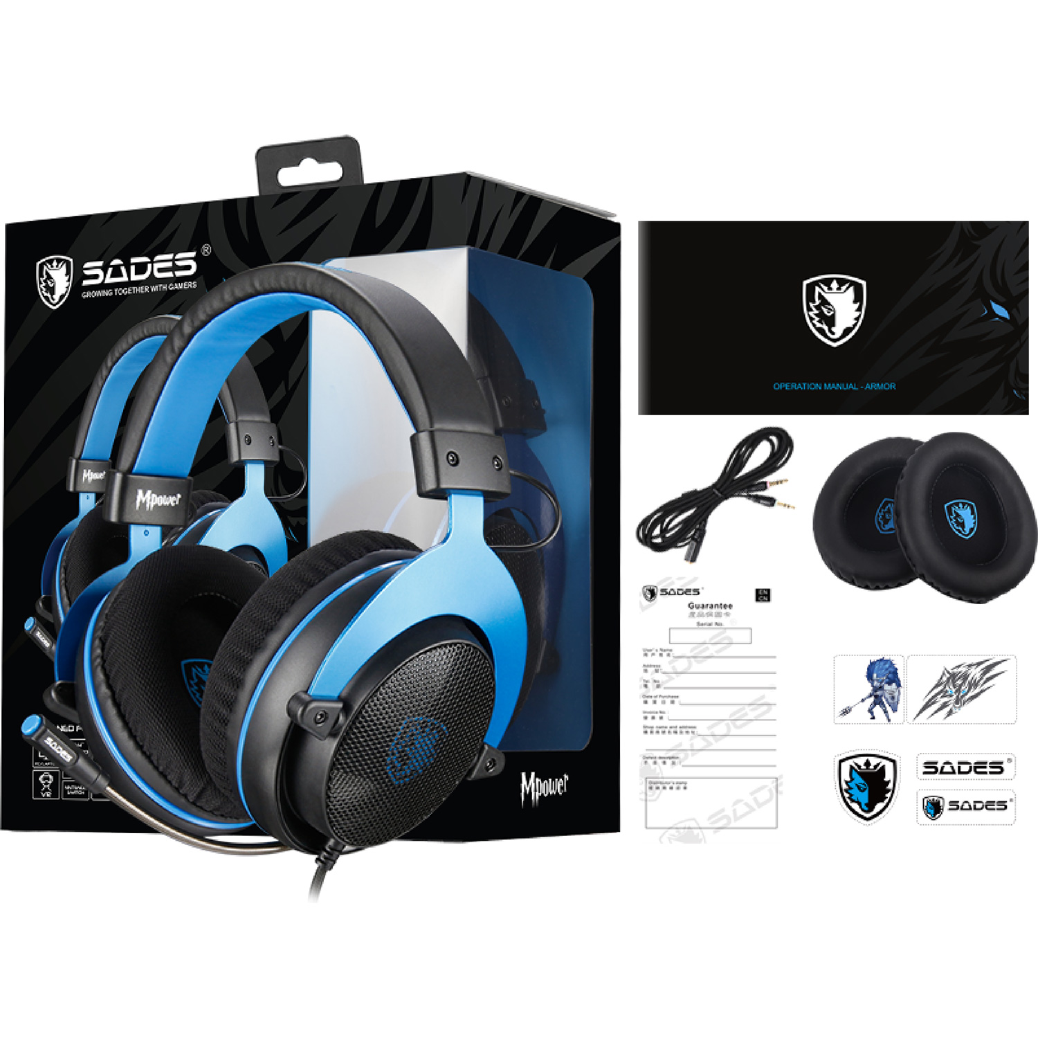 Навушники геймерскі SADES SA-723 Mpower Blue/Black