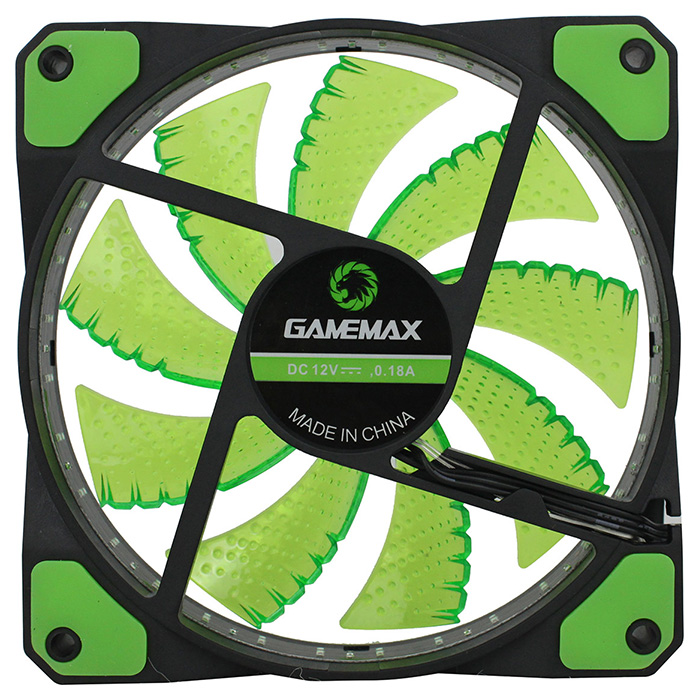 Вентилятор GAMEMAX GaleForce 32 LED Green (GMX-GF12G)