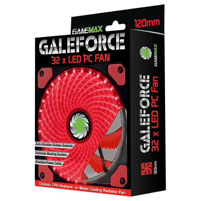 Вентилятор GAMEMAX GaleForce 32 LED Red (GMX-GF12R)