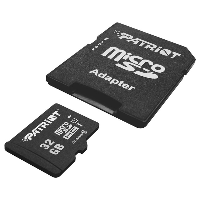 Карта памяти PATRIOT microSDHC LX 32GB UHS-I Class 10 + SD-adapter (PSF32GMCSDHC10)