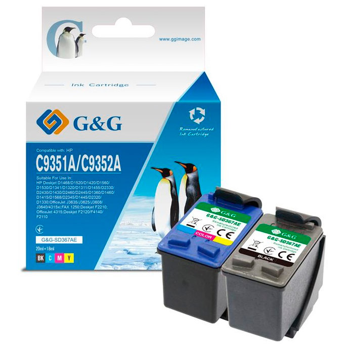 Картридж G&G для DeskJet DJ3920/3940/HP PSC1410 Black+Color (G&G-SD367AE)
