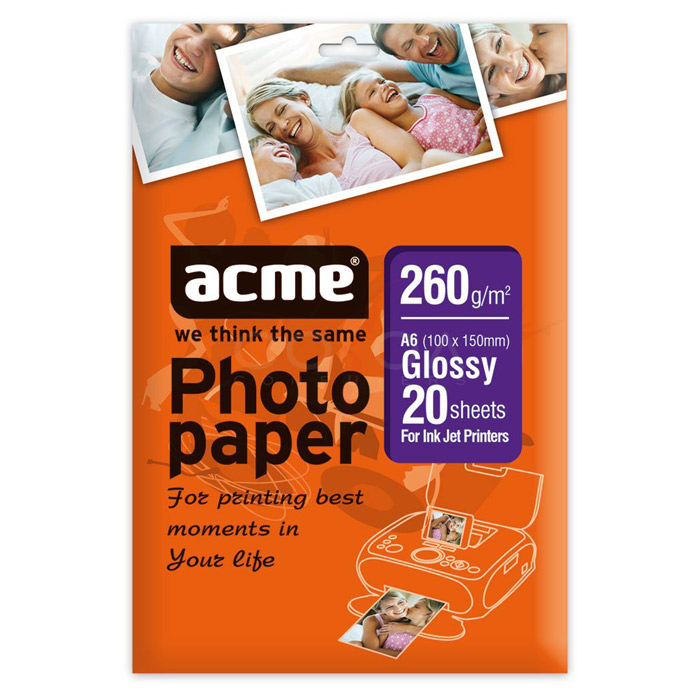 Фотопапір ACME Glossy Photo A6 260г/м² (CAN_14862)