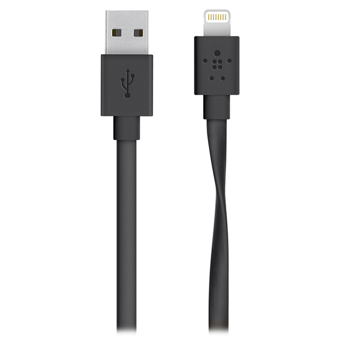 Кабель BELKIN MIXIT UP Flat Lightning to USB ChargeSync Black 1.2м (F8J148BT04-BLK)