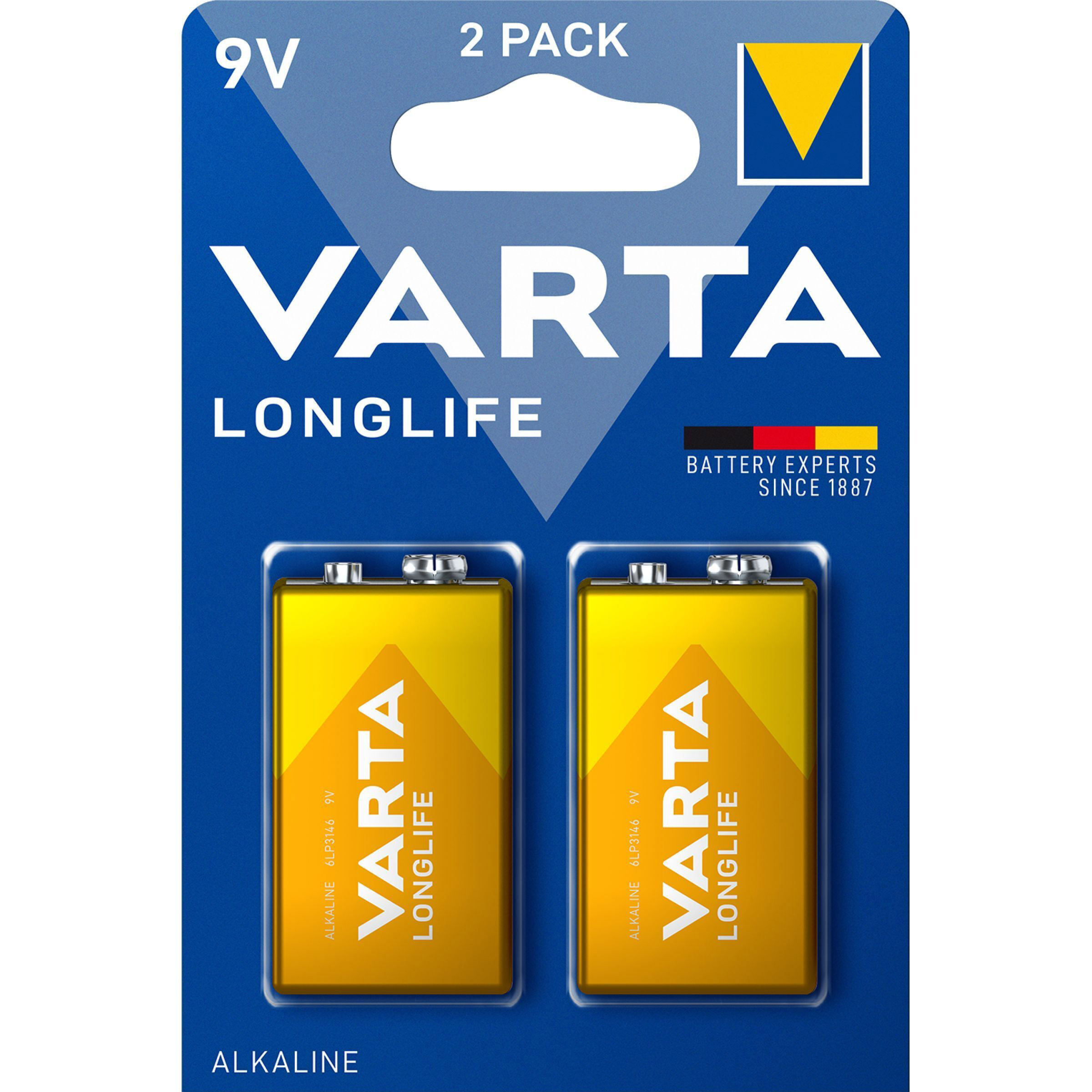 Батарейка VARTA Longlife «Крона» 2шт/уп (04122 101 412)