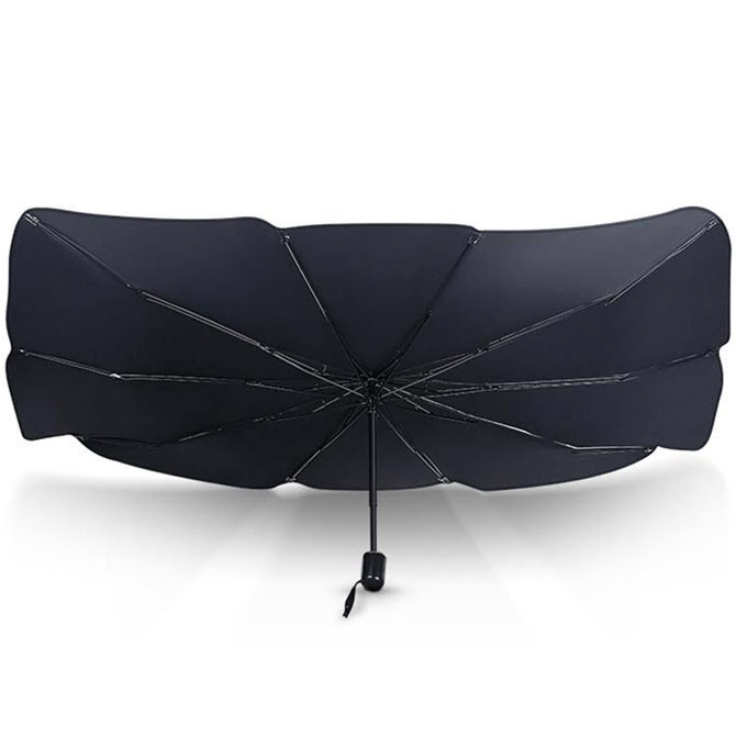 Автомобильная солнцезащитная шторка USAMS US-ZB235 Car Windshield Sunshade Umbrella Black (CZZYS01)