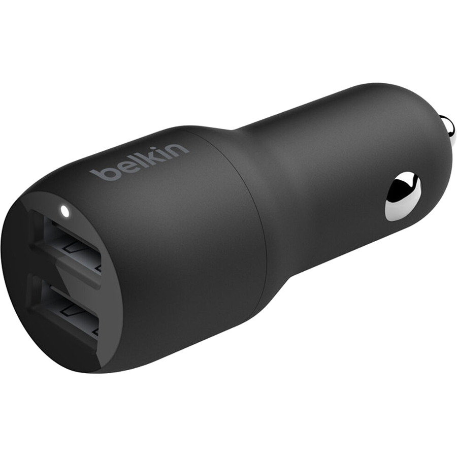 Автомобильное зарядное устройство BELKIN Boost Up Charge Dual USB-A Car Charger 24W Black w/Lightning cable (CCD001BT1MBK)