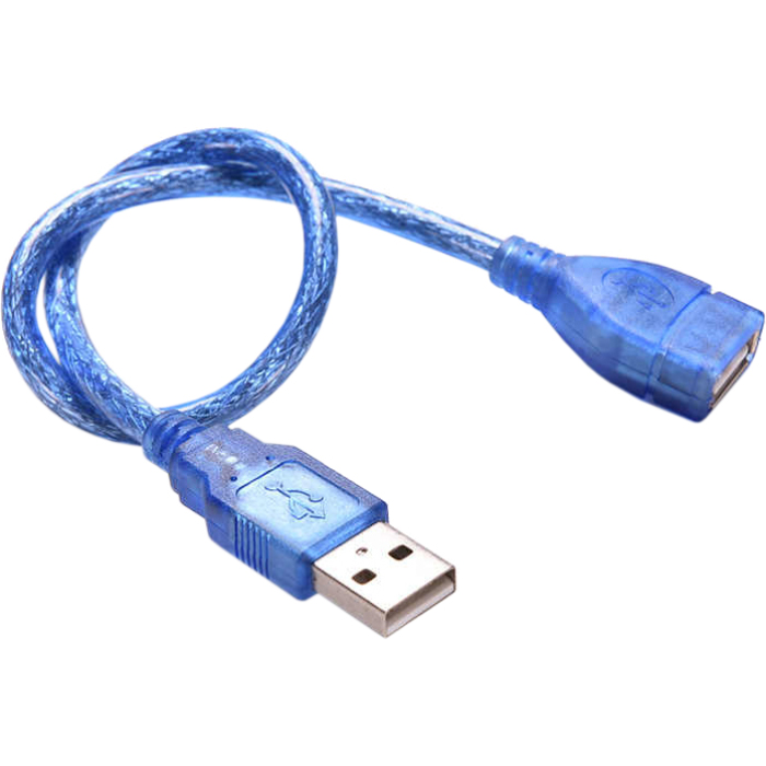 Кабель-подовжувач VOLTRONIC USB 2.0 AM/AF 0.3м Blue (YT-AM/AF-0.3TBL)