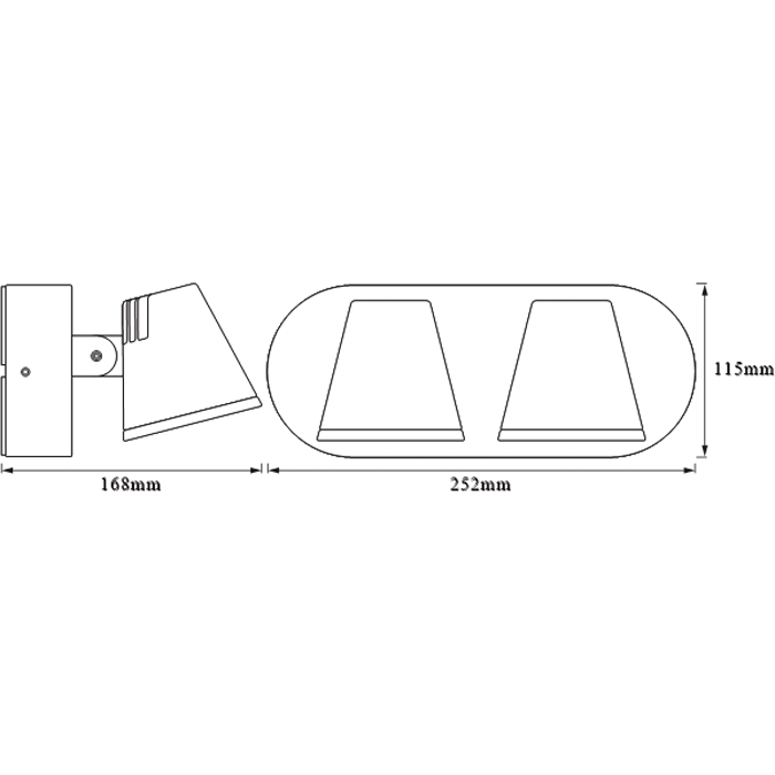 Фасадный светильник OSRAM Endura Style Midi Spot II 20 W DG 20W 3000K (4058075205499)
