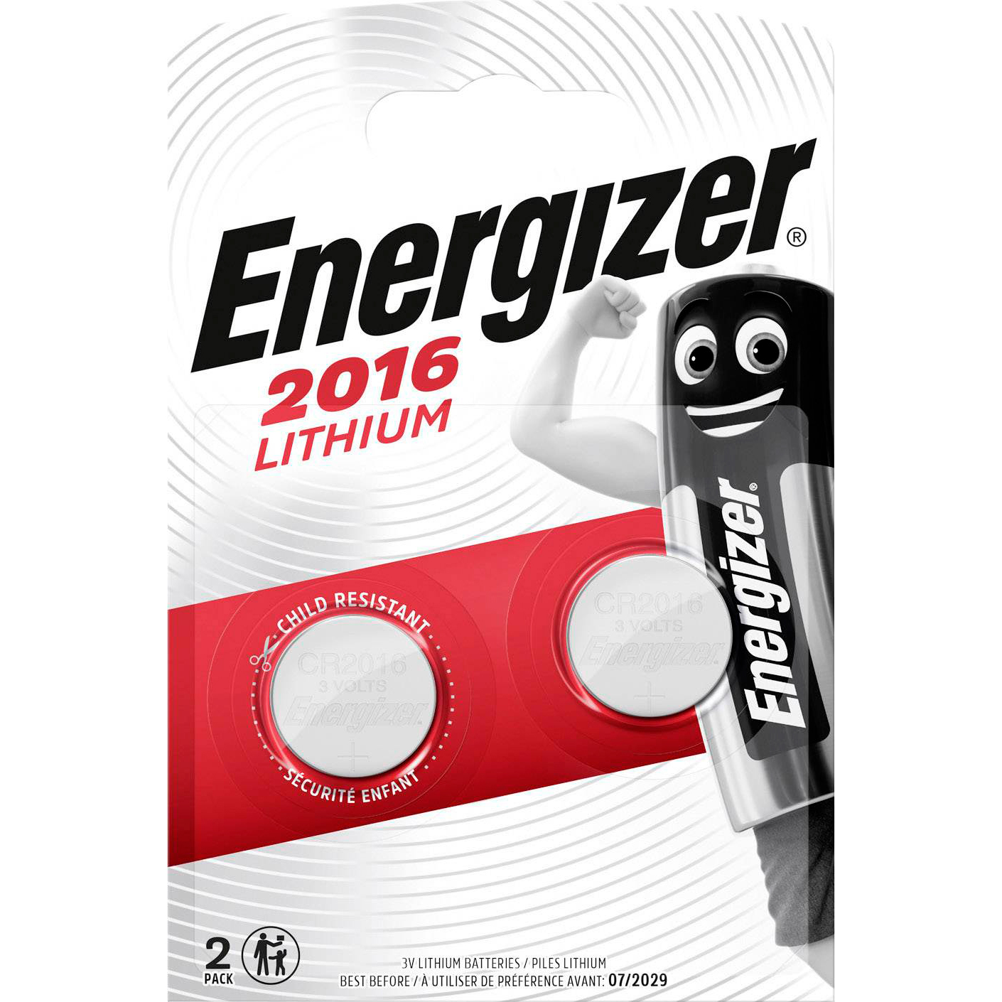 Батарейка ENERGIZER Lithium CR2016 90mAh 2шт/уп (E301021901)