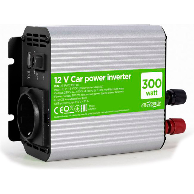 Инвертор напряжения ENERGENIE EG-PWC300-01 12V/220V 300W