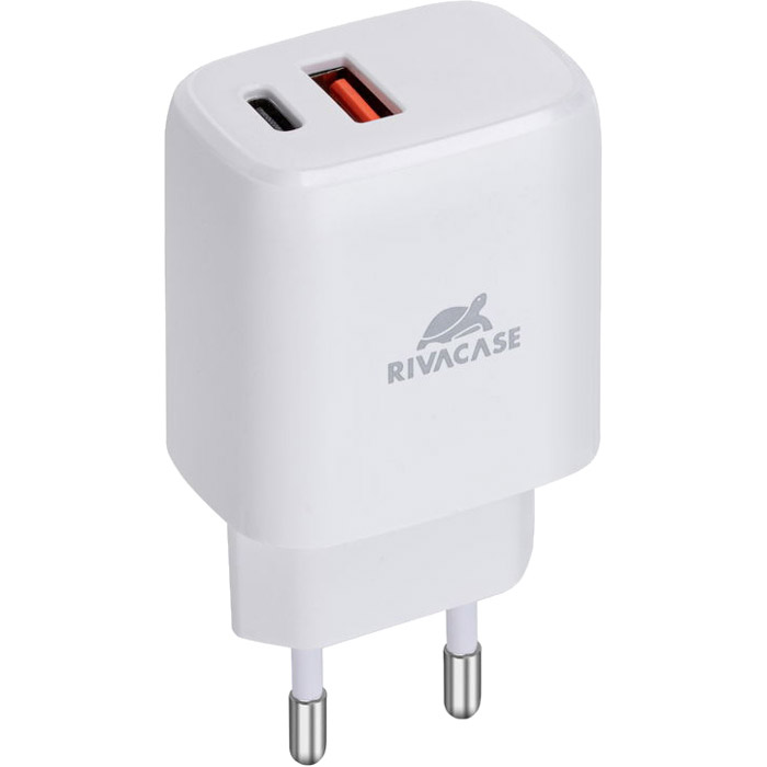 Зарядний пристрій RIVACASE Rivapower PS4192 W00 1xUSB-C, 1xUSB-A, PD3.0, QC3.0, 20W White