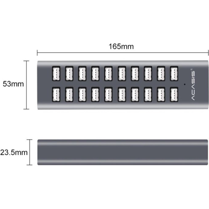 USB хаб ACASIS H037 20-Port Gray