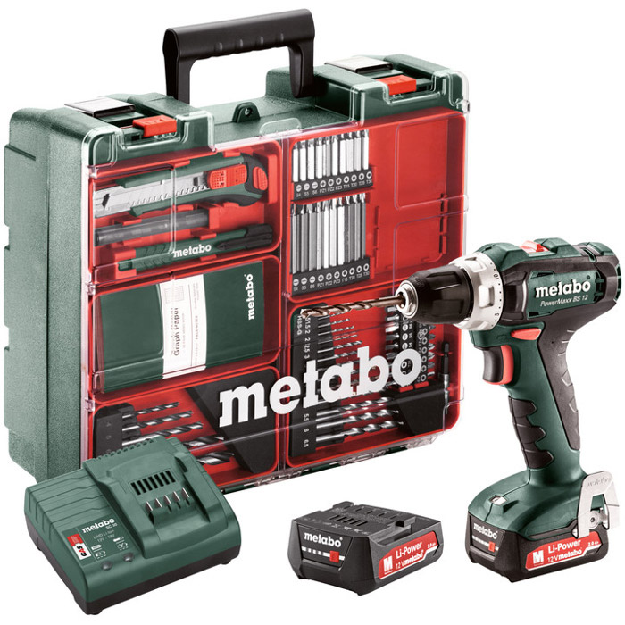 Аккумуляторная дрель-шуруповёрт METABO PowerMaxx 12 BS Set (601036870)