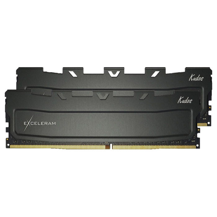 Модуль пам'яті EXCELERAM Kudos Black DDR4 3200MHz 16GB Kit 2x8GB (EKBLACK4163222AD)