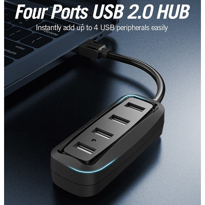 USB-хаб VENTION 4-Port USB 2.0 Black (VAS-J43-B015)