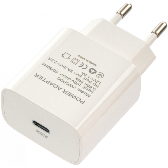 Зарядное устройство VINGA PD Type-C 20W Charger White (VWCPDC)