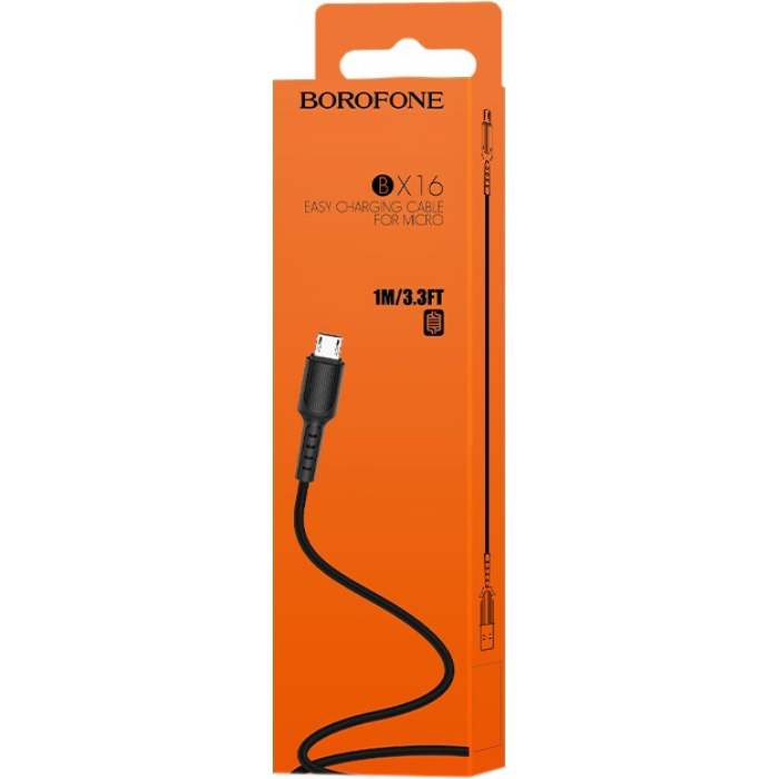 Кабель BOROFONE BX16 Easy Micro-USB 1м Black