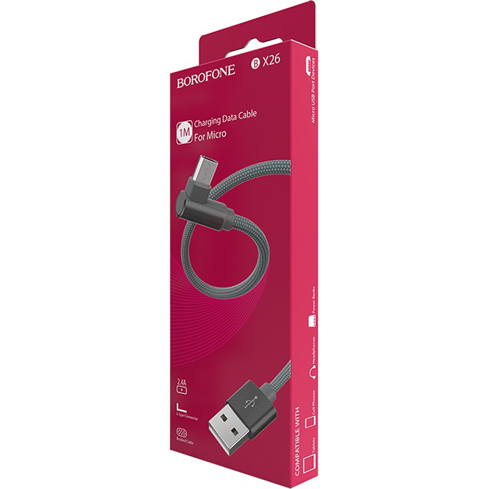 Кабель BOROFONE BX26 Express Micro-USB 1м Metal Gray