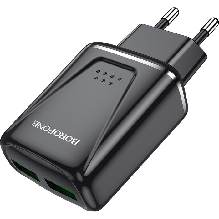 Зарядное устройство BOROFONE BA54A Wide Road 2xUSB-A, QC3.0, 18W Black (BA54AB)