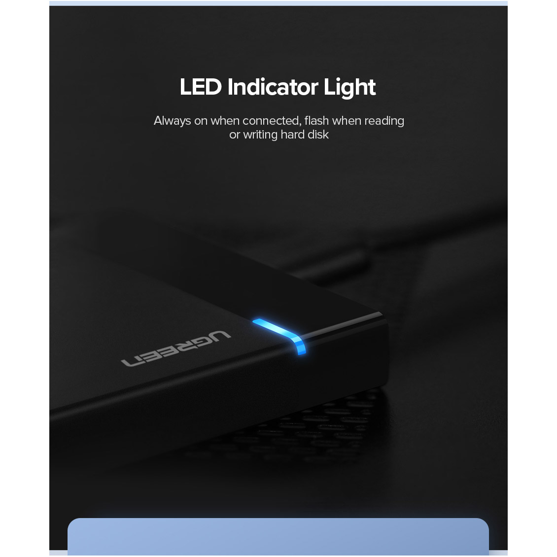 Карман внешний UGREEN US221 External Hard Drive Enclosure 2.5" SATA to USB3.1 (50743)