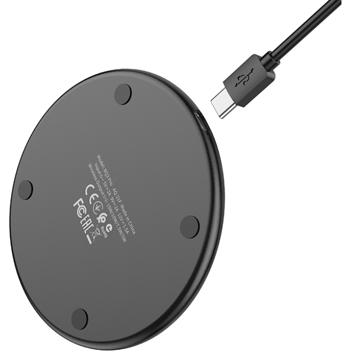 Беспроводное зарядное устройство BOROFONE BQ3 Pro 15W Ultra Slim Wireless Fast Charger Black