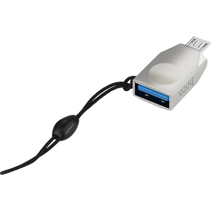 Адаптер OTG HOCO UA10 USB-A to Micro-USB Silver