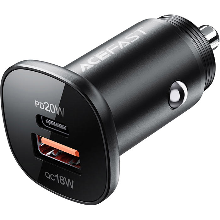 Автомобільний зарядний пристрій ACEFAST B1 Fast Charge Car Charger 38W (1xUSB-C, 1xUSB-A, PD3.0 20W, QC3.0 18W) Black
