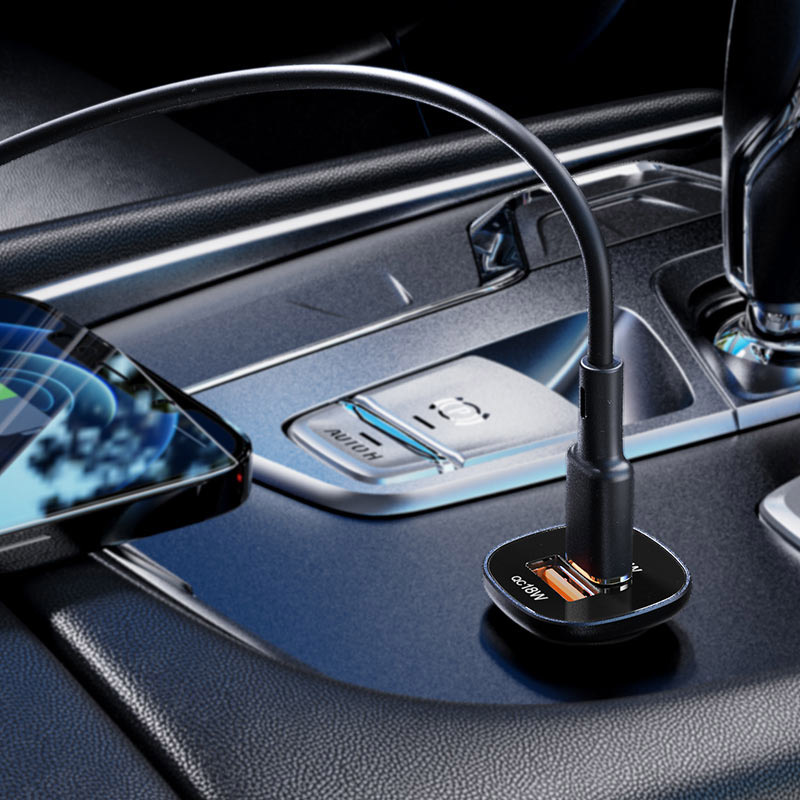 Автомобільний зарядний пристрій ACEFAST B1 Fast Charge Car Charger 38W (1xUSB-C, 1xUSB-A, PD3.0 20W, QC3.0 18W) Black