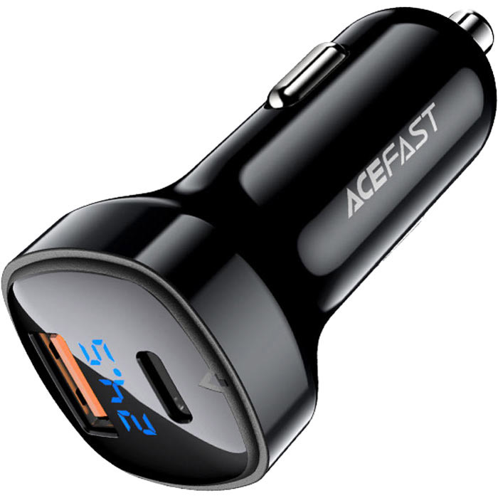 Автомобільний зарядний пристрій ACEFAST B4 Fast Charge Car Charger 66W (1xUSB-C, 1xUSB-A, PD3.0 36W, QC3.0 30W) Black