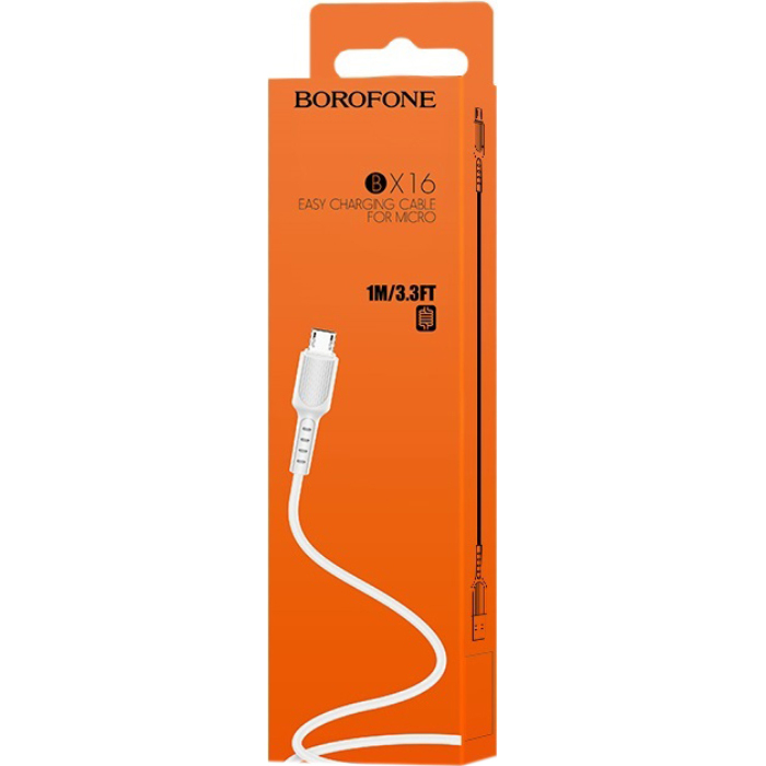 Кабель BOROFONE BX16 Easy Micro-USB 1м White